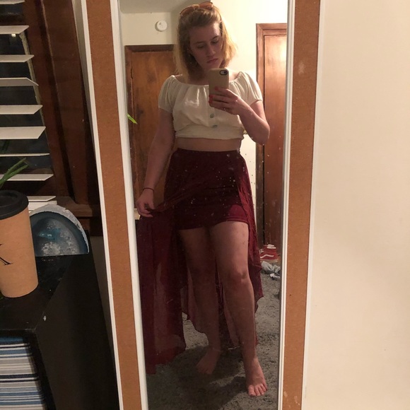 Deep red maxi skirt - Picture 3 of 6